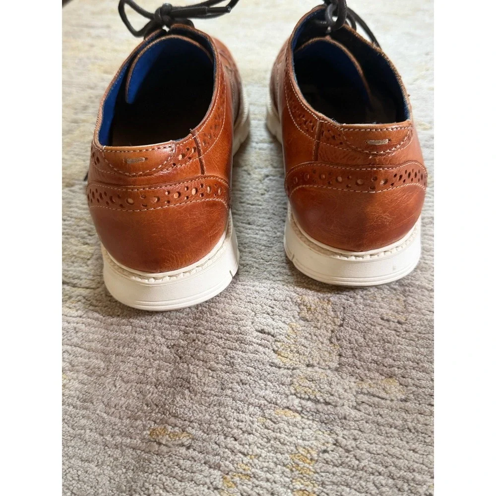 Bed Stu Cayuga Wingtip Oxford Shoes Men 8 Tan Leather Cognac